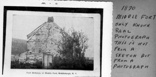 Fort Defiance, or Middle Fort, Middleburgh, NY. 1870 Middle Fort only known real photograph. This is not from a sketch but from a photograph.