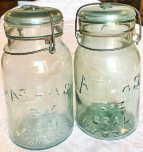Two Clear Atlas Jars.