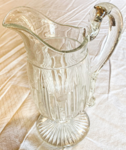 Clear Glass Pitcher.