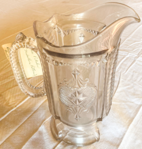 Clear Glass Pitcher.