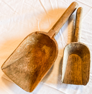 Two Wooden Scoopers.
