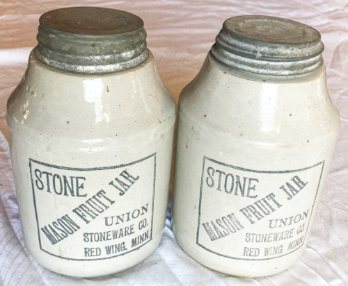 Two Stone Mason Fruit Jars.