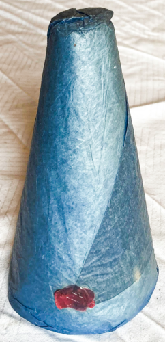 Sugar Cone in blue paper.