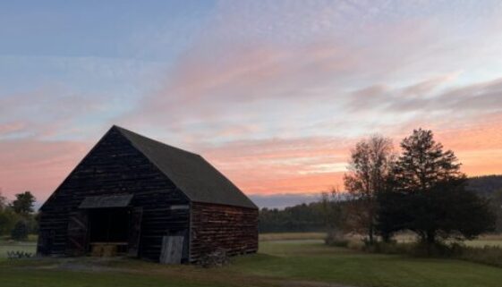 Dutch Barn during sunset.