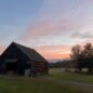 Dutch Barn during sunset.