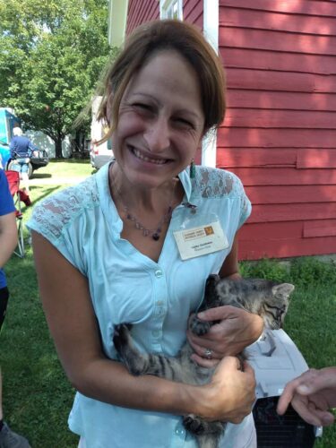 Gabby holding a kitten