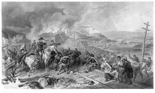 Painting of Civil War Battle