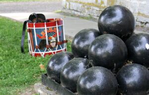 Mortars next to drum