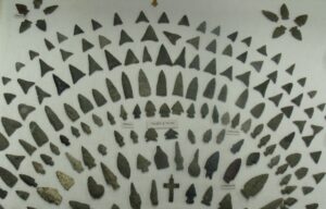 Stone projectile point artifacts.