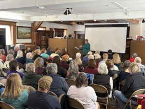 Full room audience for our quilt presentation.
