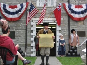 Reading of the Declaration of Independence in front of the Fort.