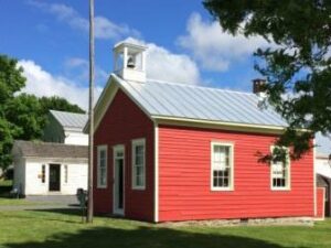 Red schoolhouse.