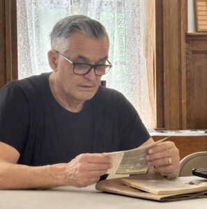 Volunteer doing research.