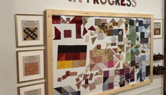 Quilt interactive with multiple patterns created by visitors.