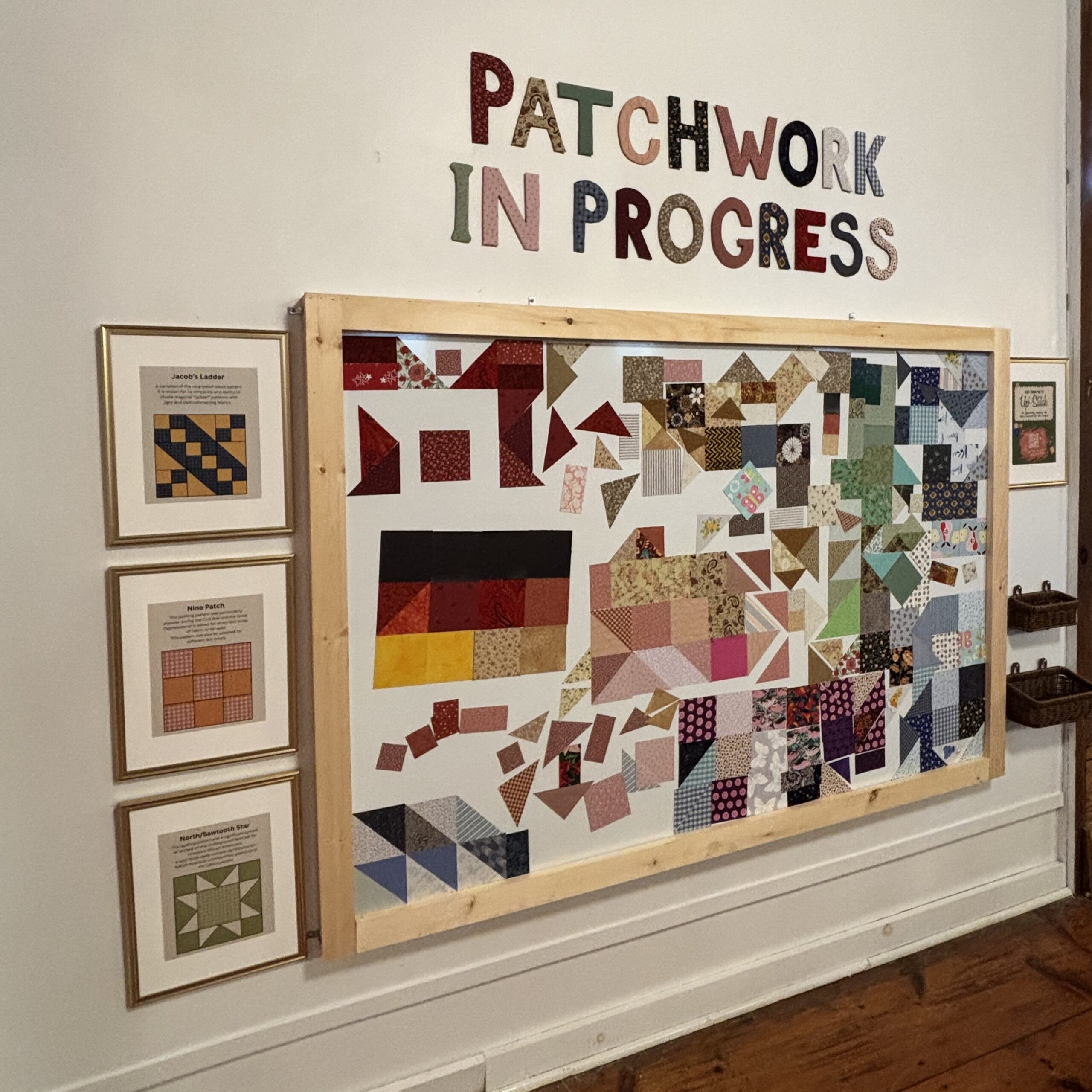Quilt interactive with multiple patterns created by visitors.