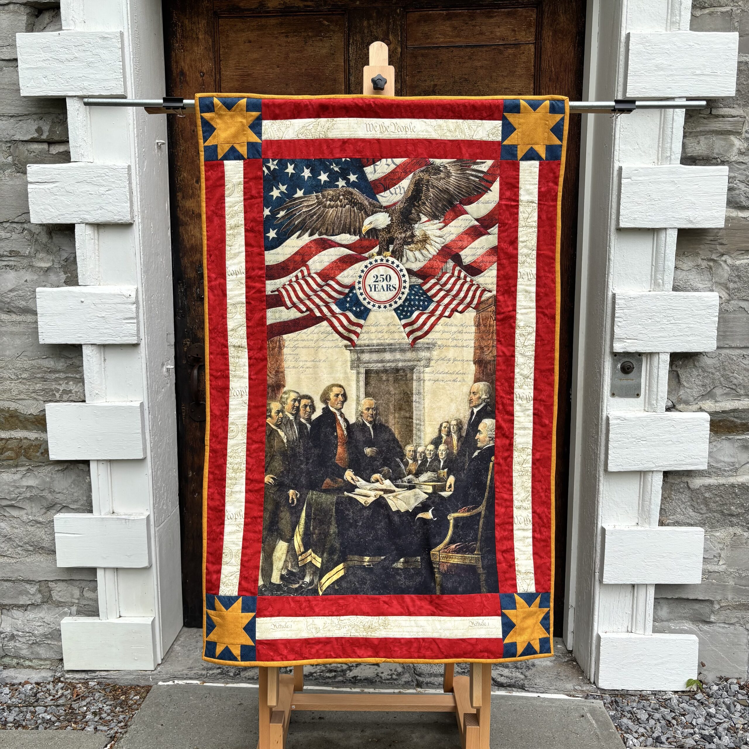 Quilt for 250th commemoration, founding fathers.